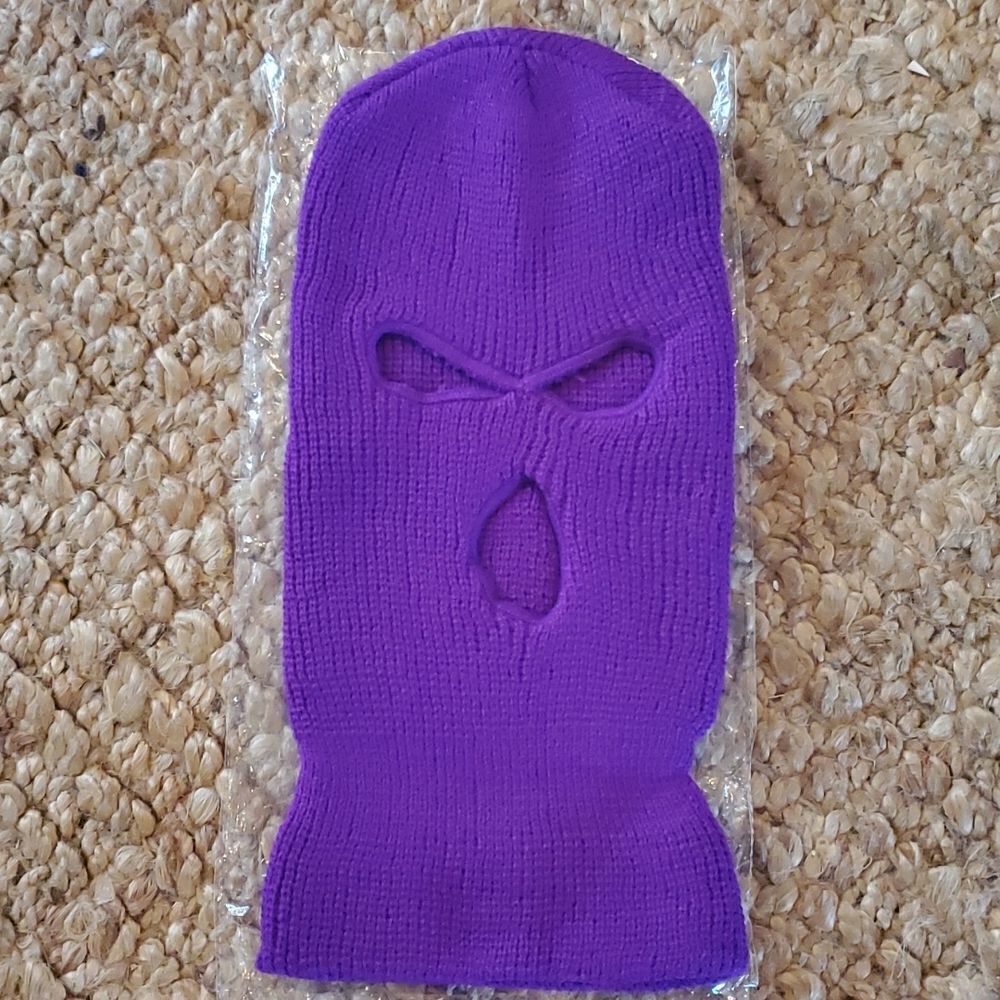 Ski Mask Beanie Balaclava Gothic Punk Solid Purple NEW